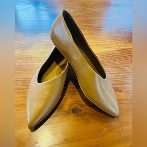 Vince Leather Asymmetrical Flat womens 9.5 EU 39.5 new no box